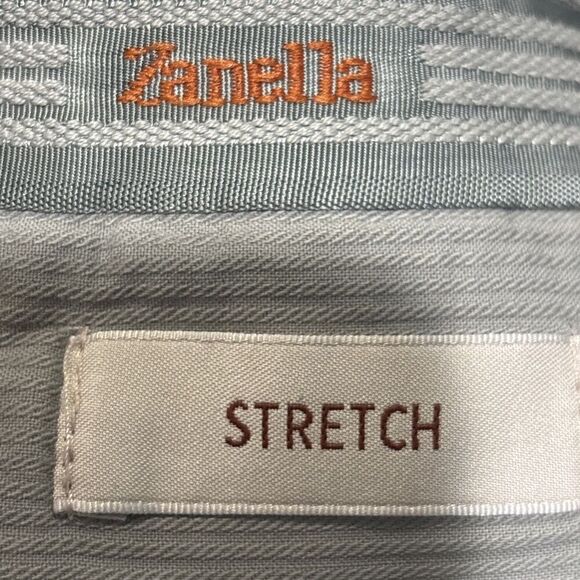 Zanella Linen Blend The Noah Grey Static Plaid Flat Front Stretch Pants Size 36 - Picture 16 of 16